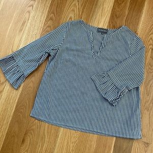 Michael Stars Cotton Stripe Top with Ruffle Bell Sleeve EUC Size XS